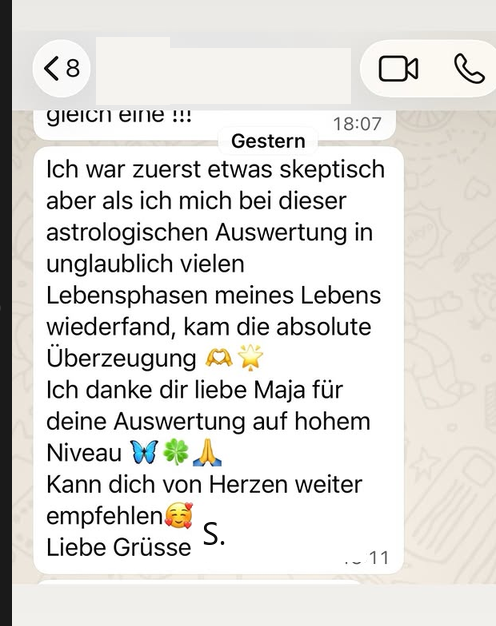 Persönliche Empfehlung zu einer astrologischen Auswertung